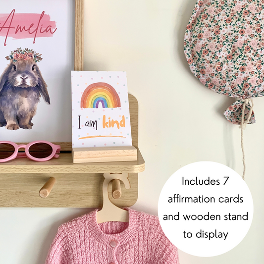 Rainbow theme nursery affirmation cards