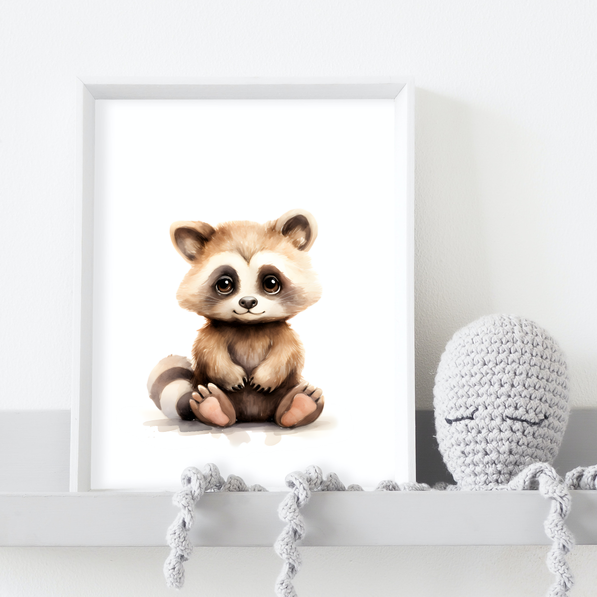 Baby Raccoon Nursery Print