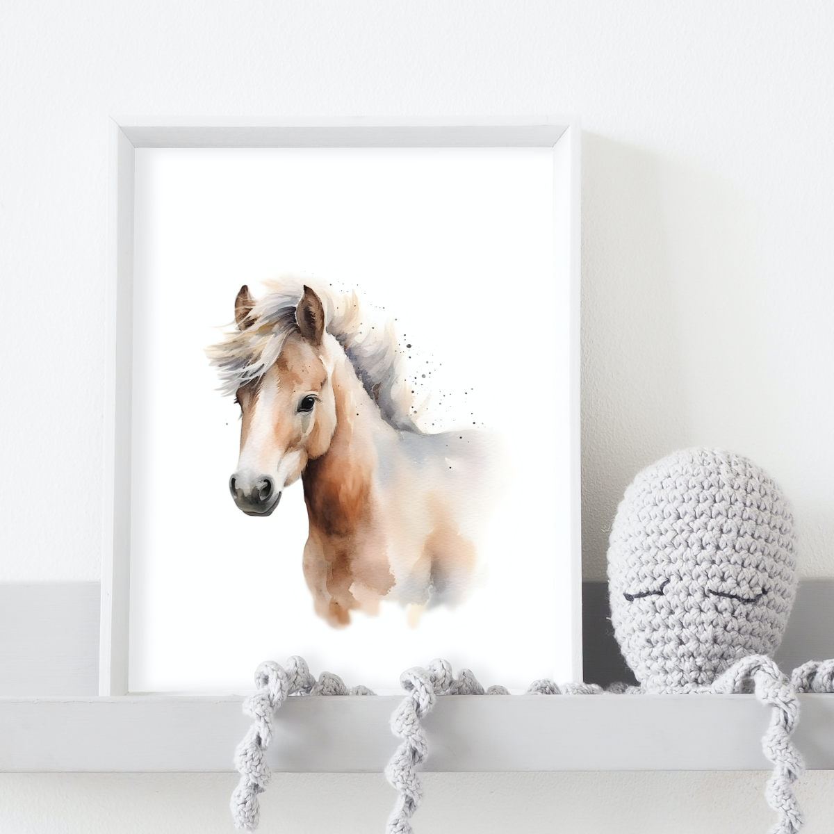 Mockup of nursery print pony
