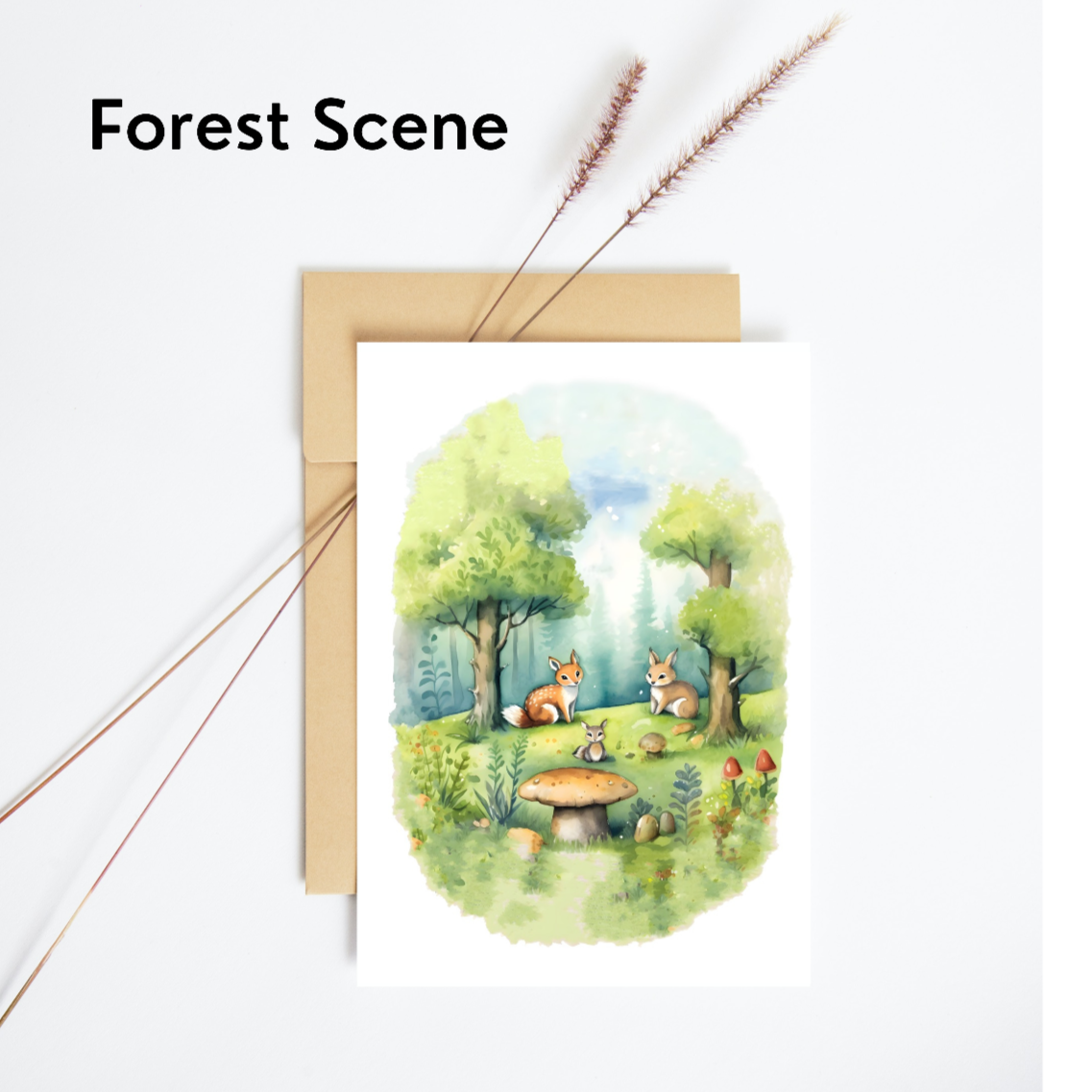 Mockup of Greeting Card - Forest Scene 
