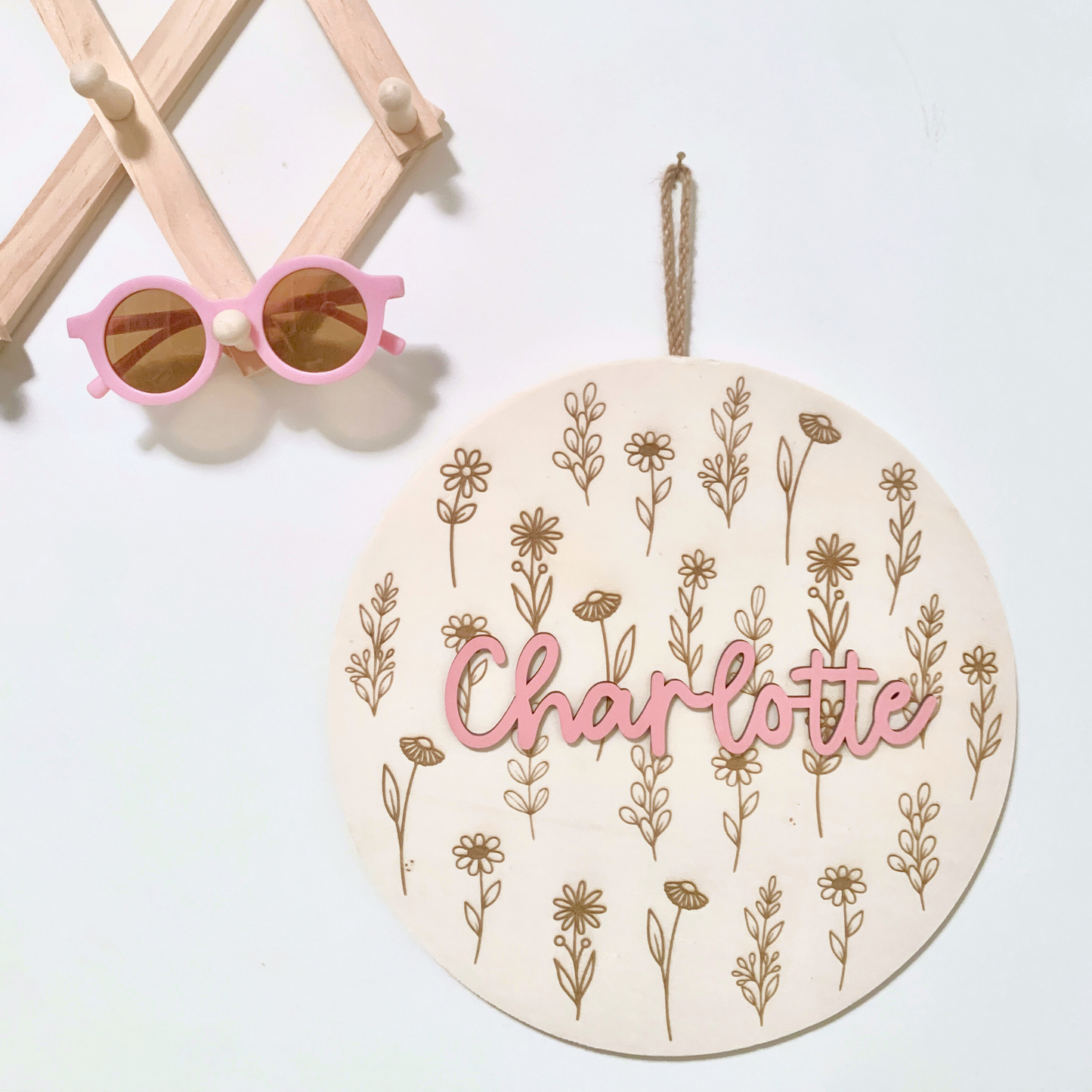 Wild Flowers theme nursery sign