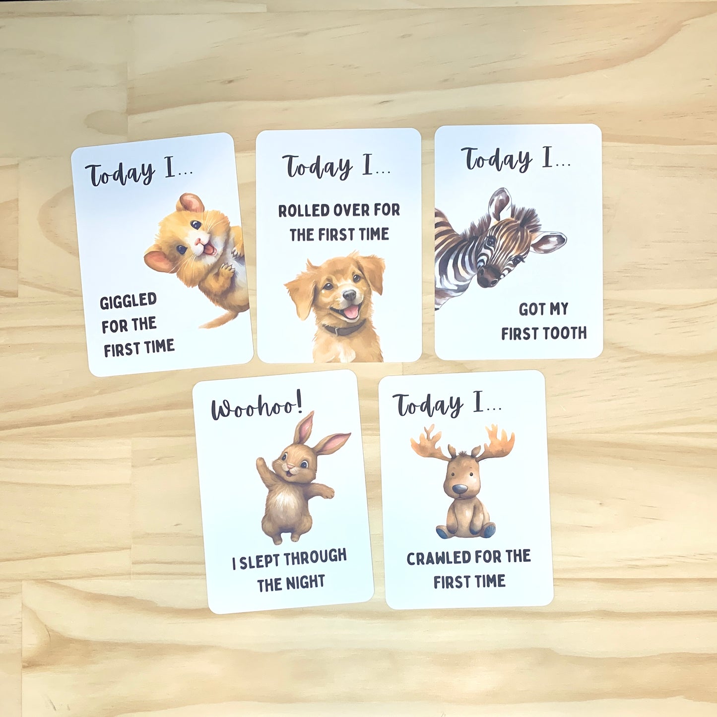 Baby Milestone Cards - Peeping Animals