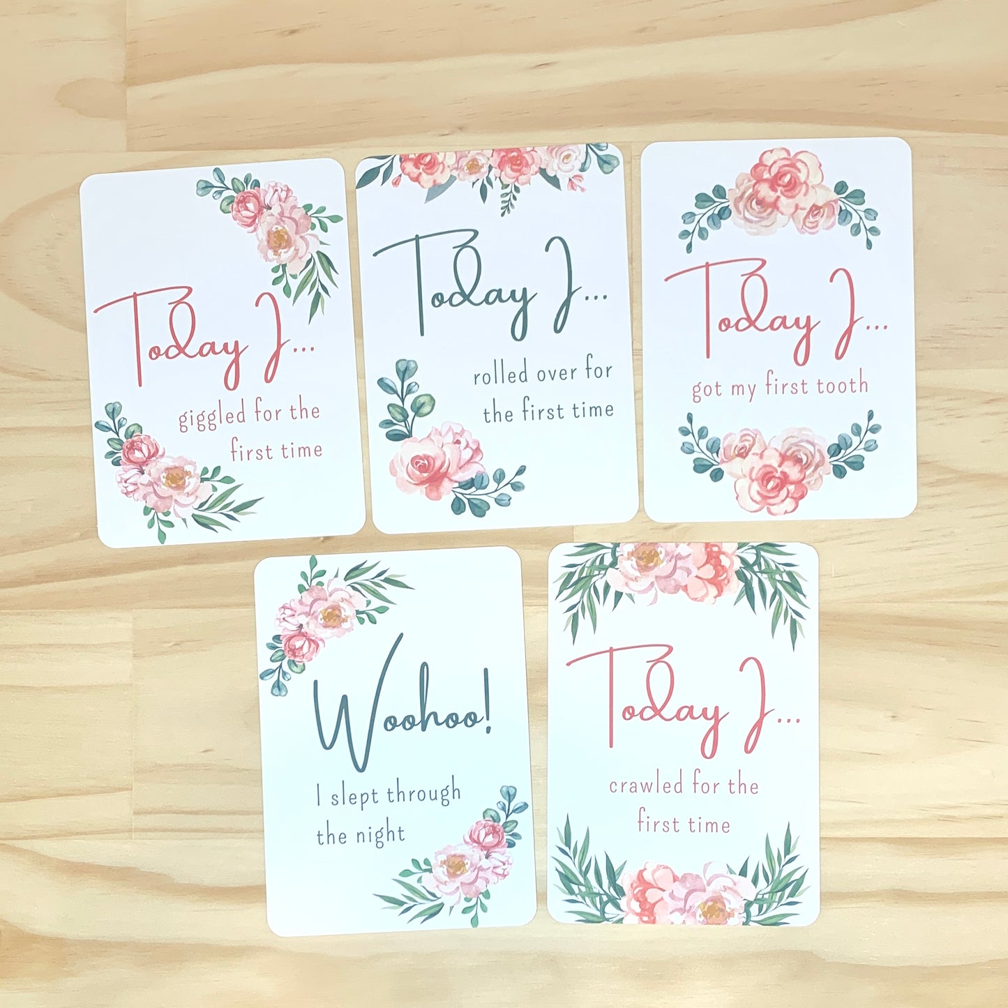 Baby Milestone Cards - Garden Blooms