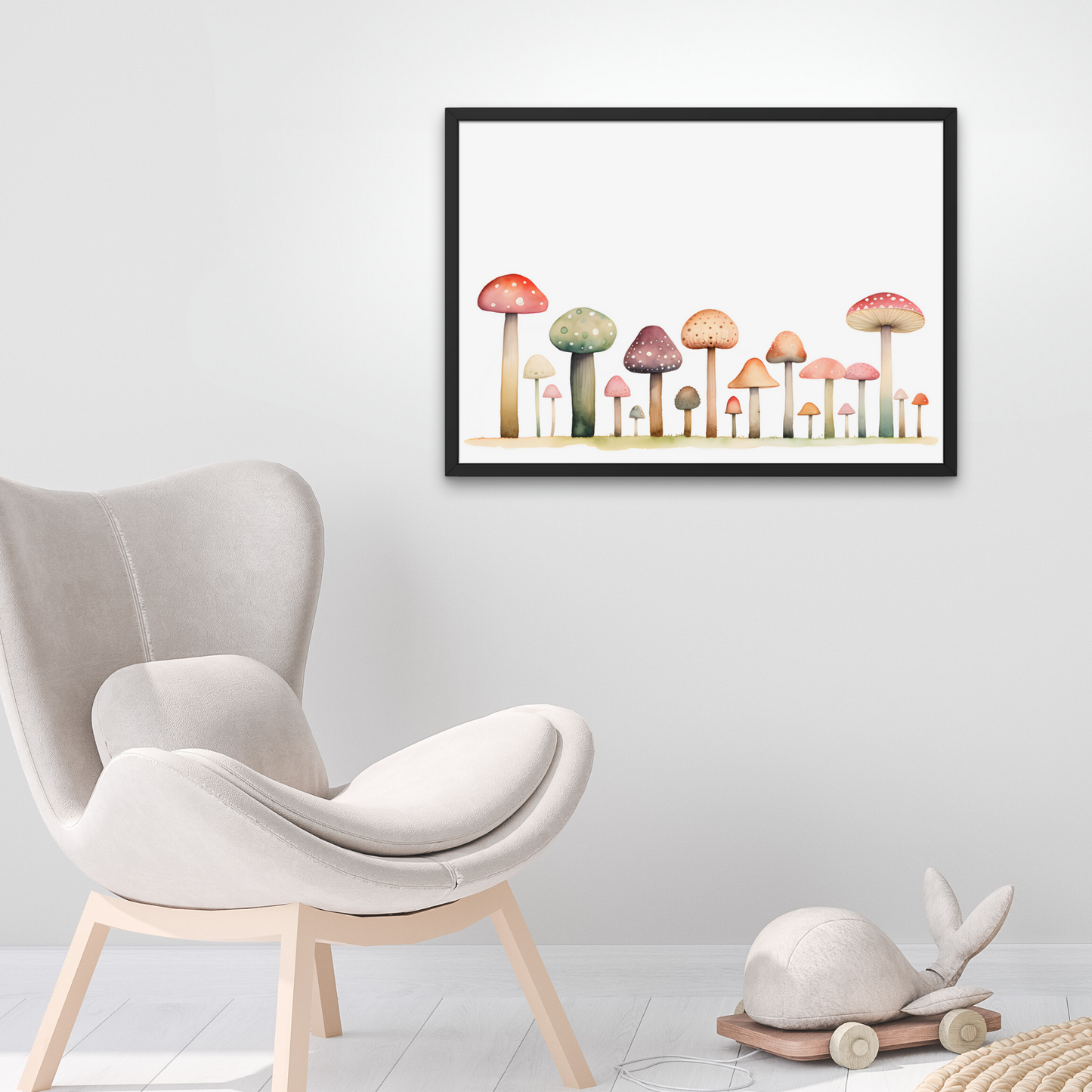 Mockup of mushroom print art