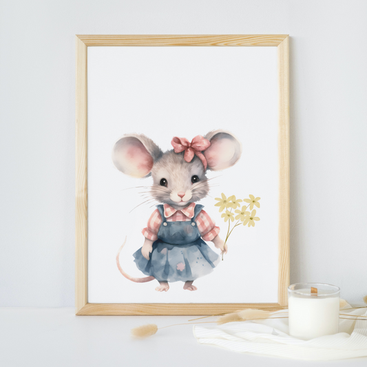 Mouse print art nursery mockup