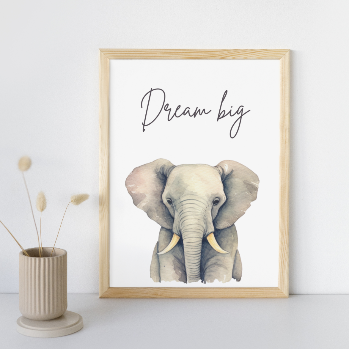 Mockup of safari elephant with text dream big
