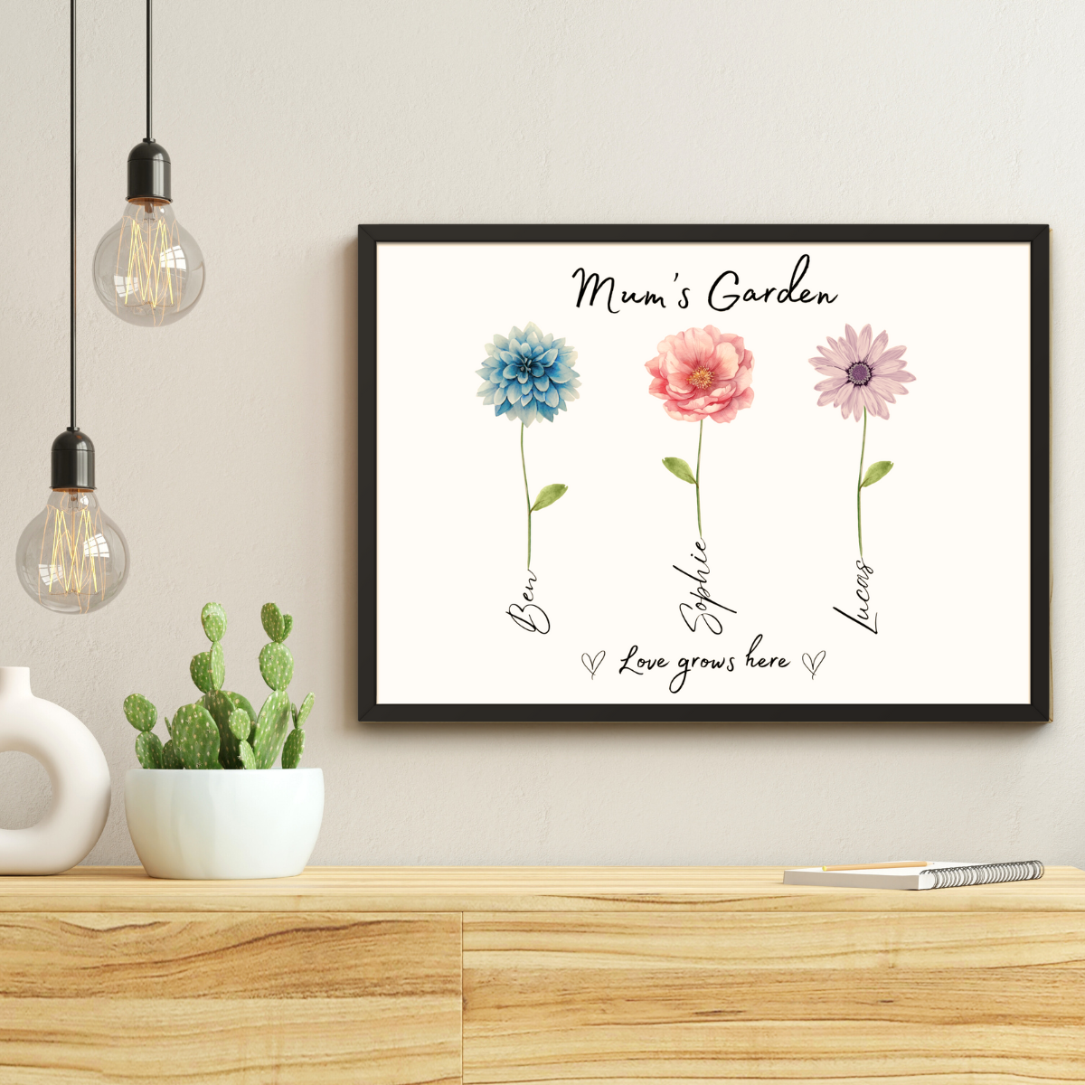 Personalised print with flowers