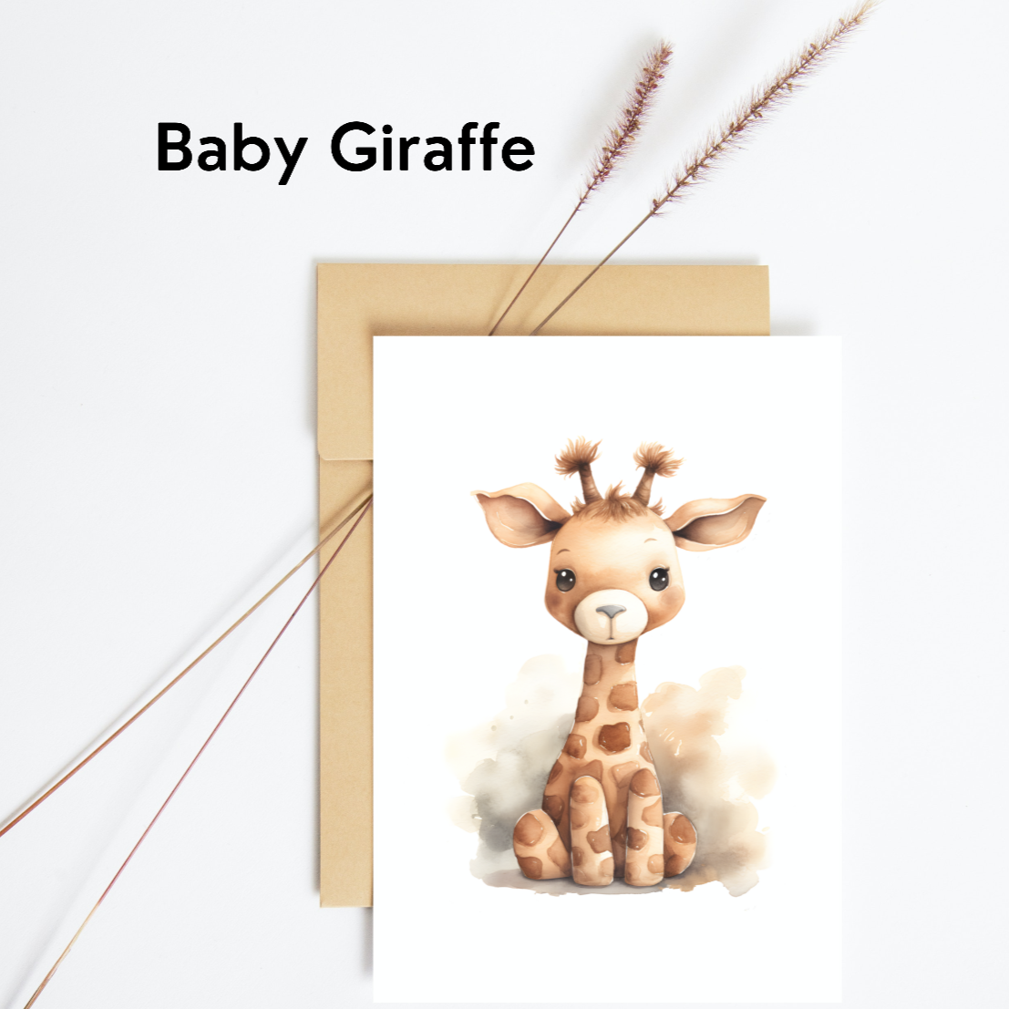 blank greeting card giraffe
