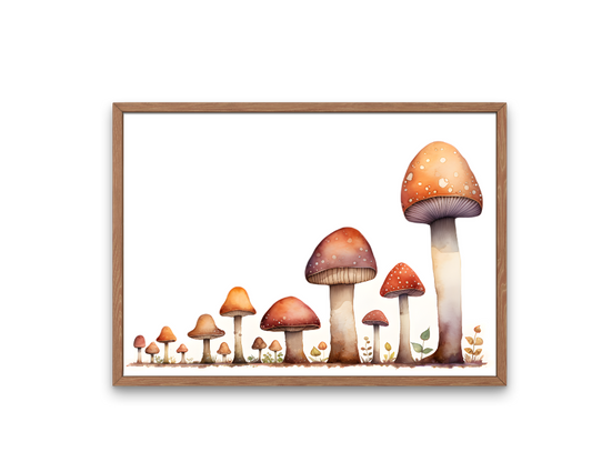 Print art mushrooms growing