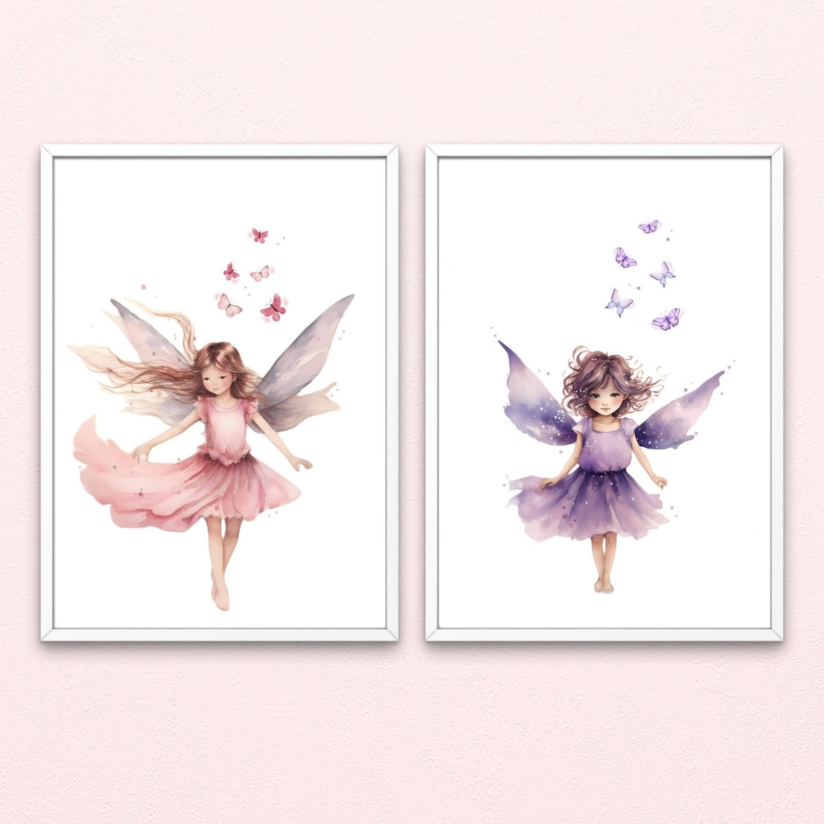 Mockup of faries on wall nursery