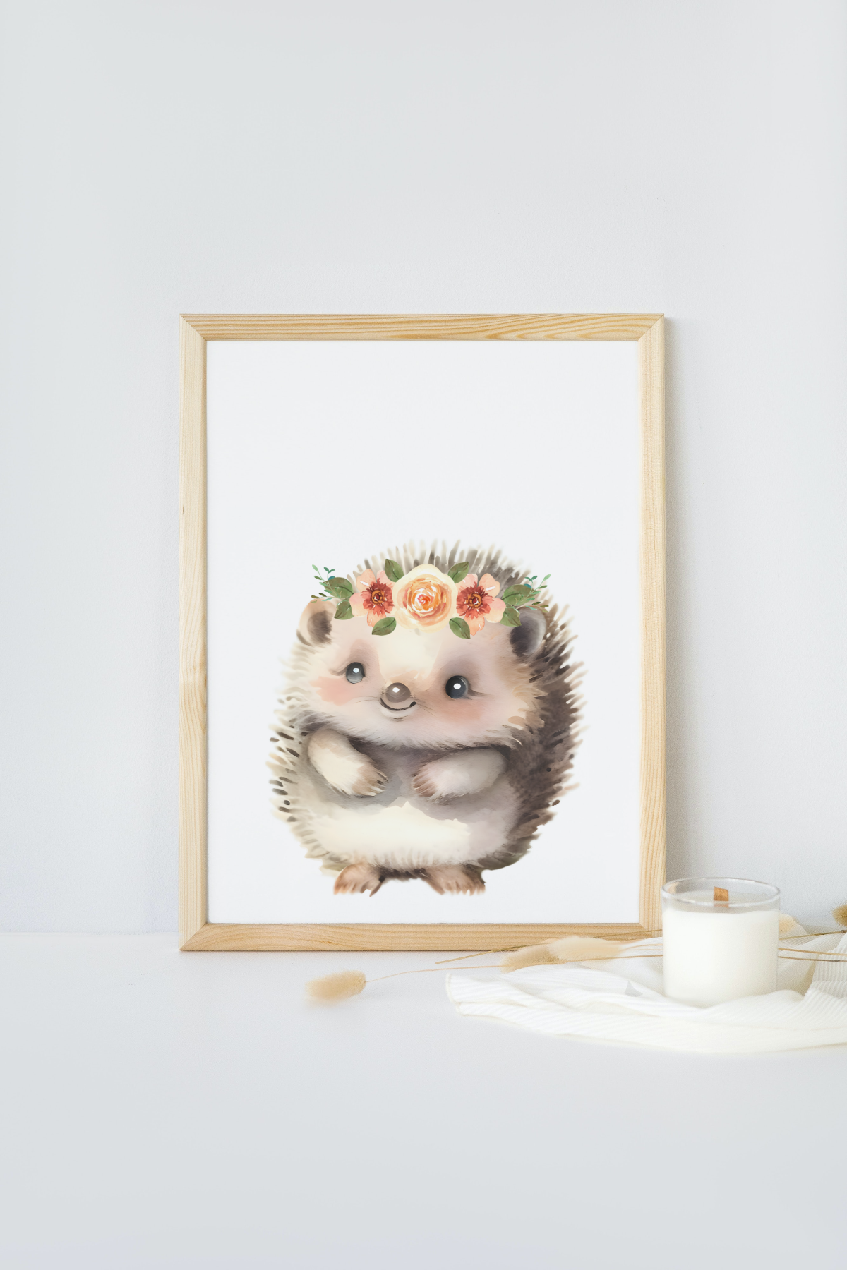 Woodland Theme nursery hedgehog print