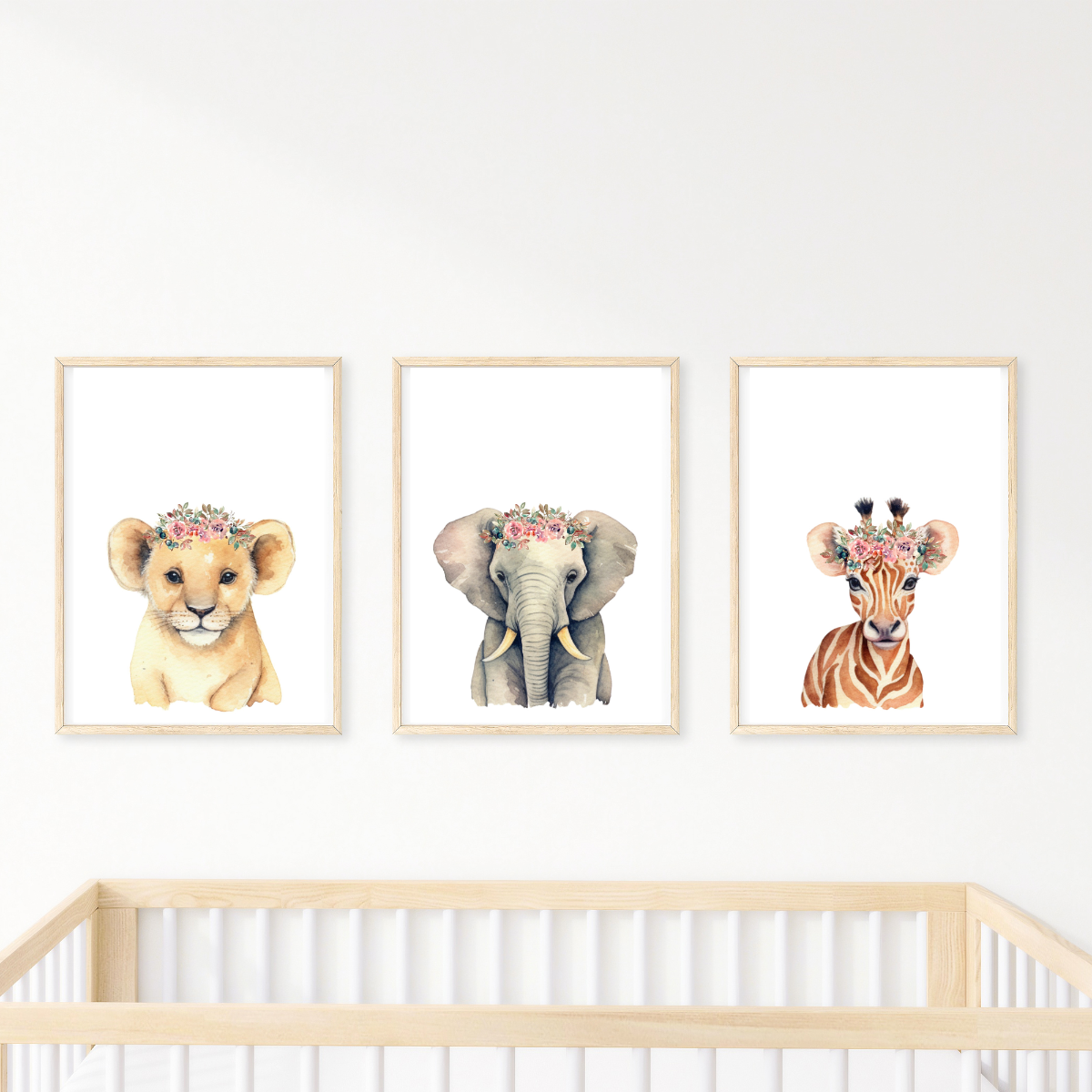 Mockup of safari nursery prints floral