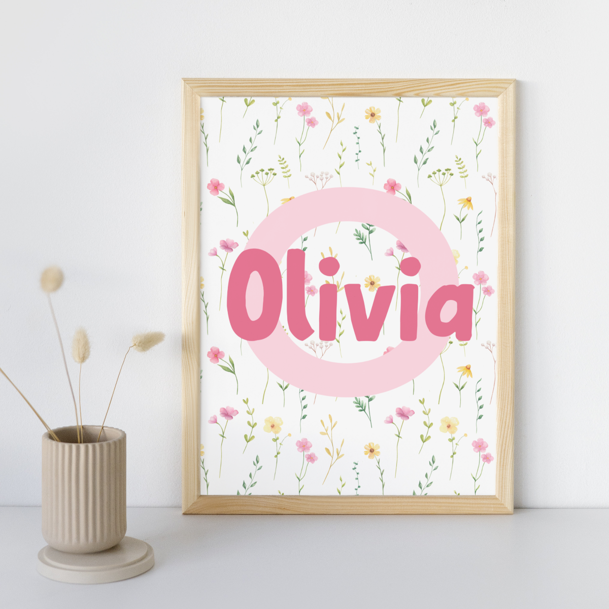 Personalised prints mockup image with font and colour preferences for customer