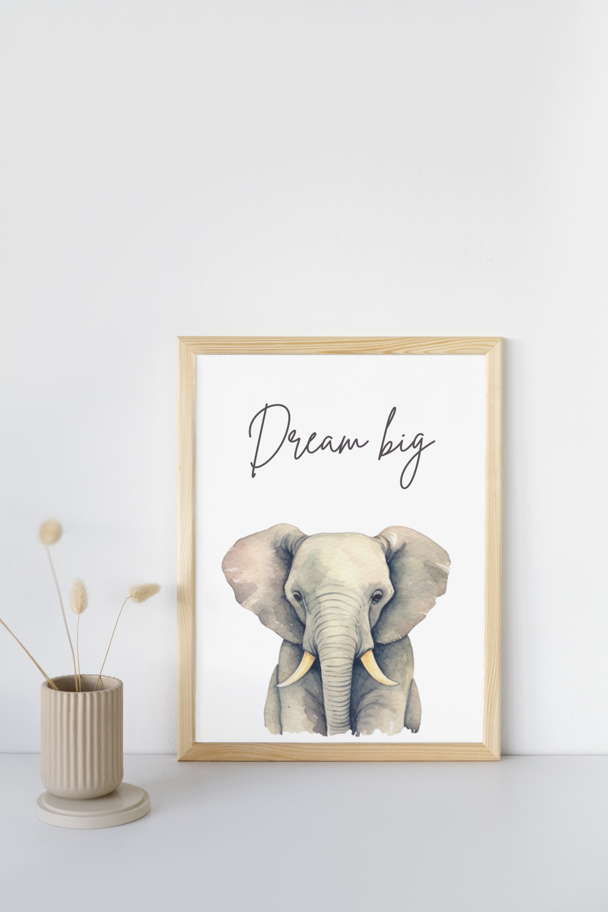 Mockup of safari elephant with text dream big
