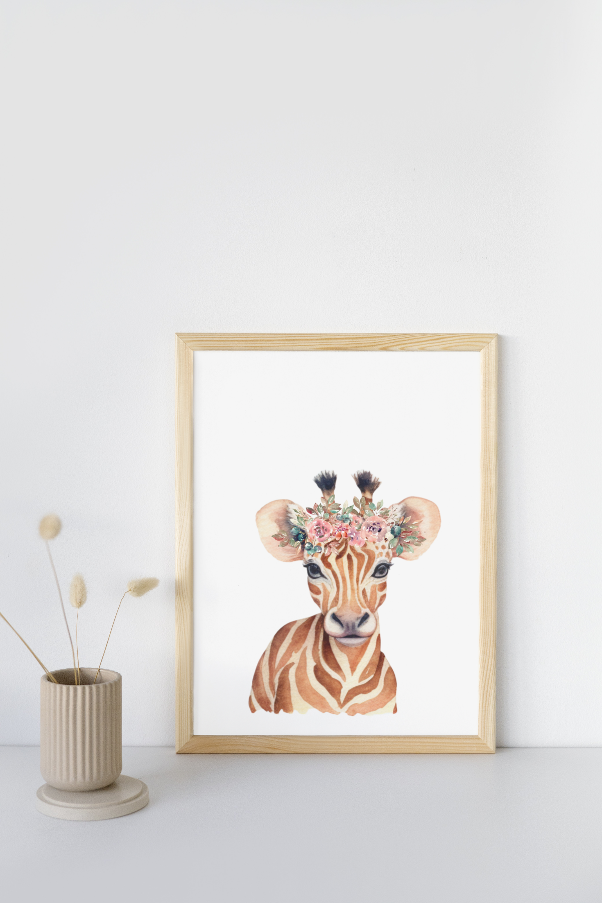 Mockup image of safari giraffe floral