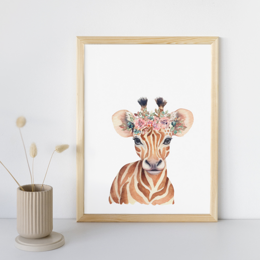 Mockup image of safari giraffe floral