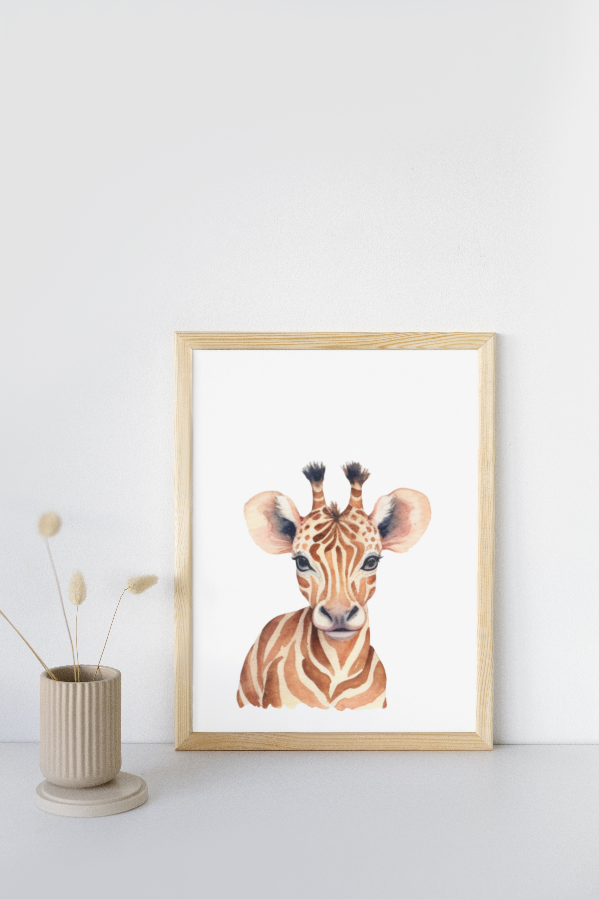 Mockup of safari giraffe print art