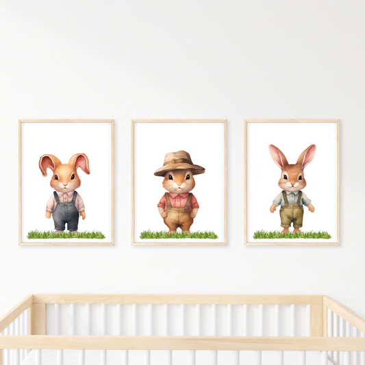 Mockup of all three farm bunny set