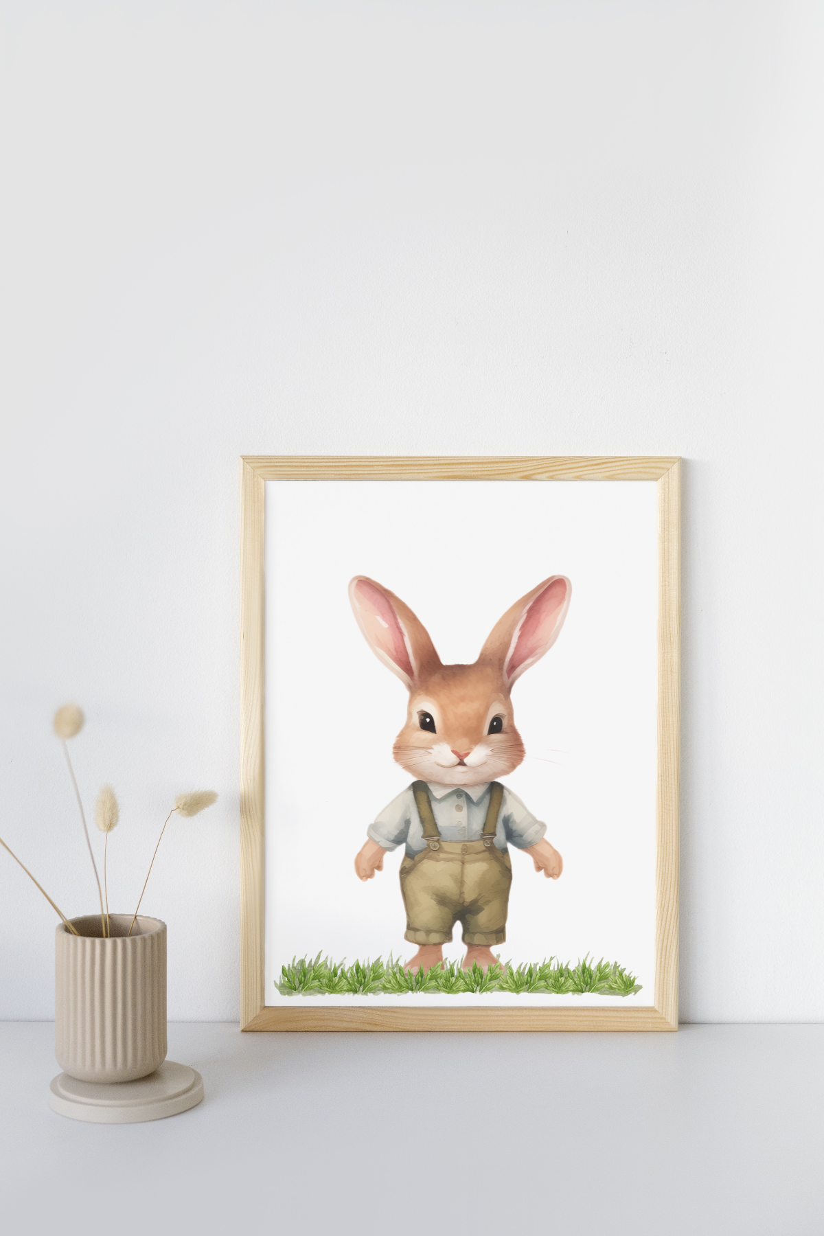 Mockup of a farmer bunny print