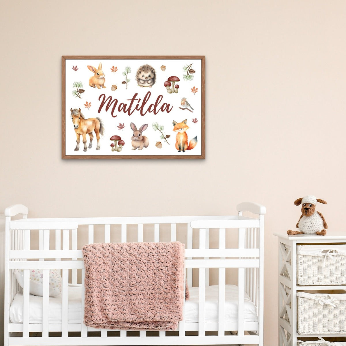 Mockup of personalised woodland print