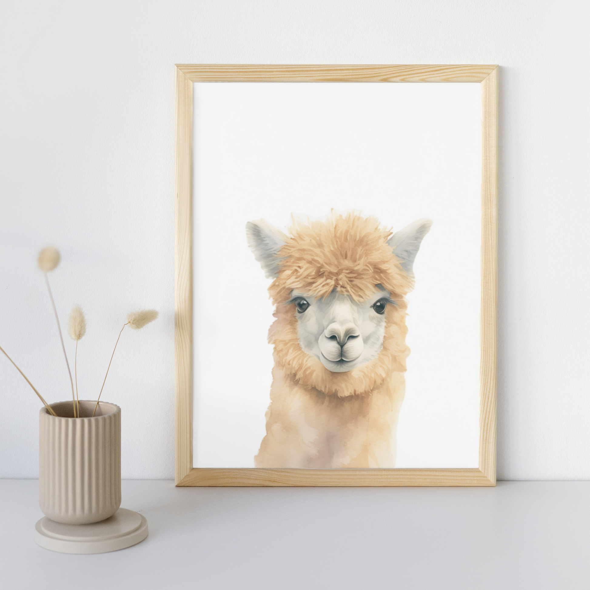 Nursery print alpaca