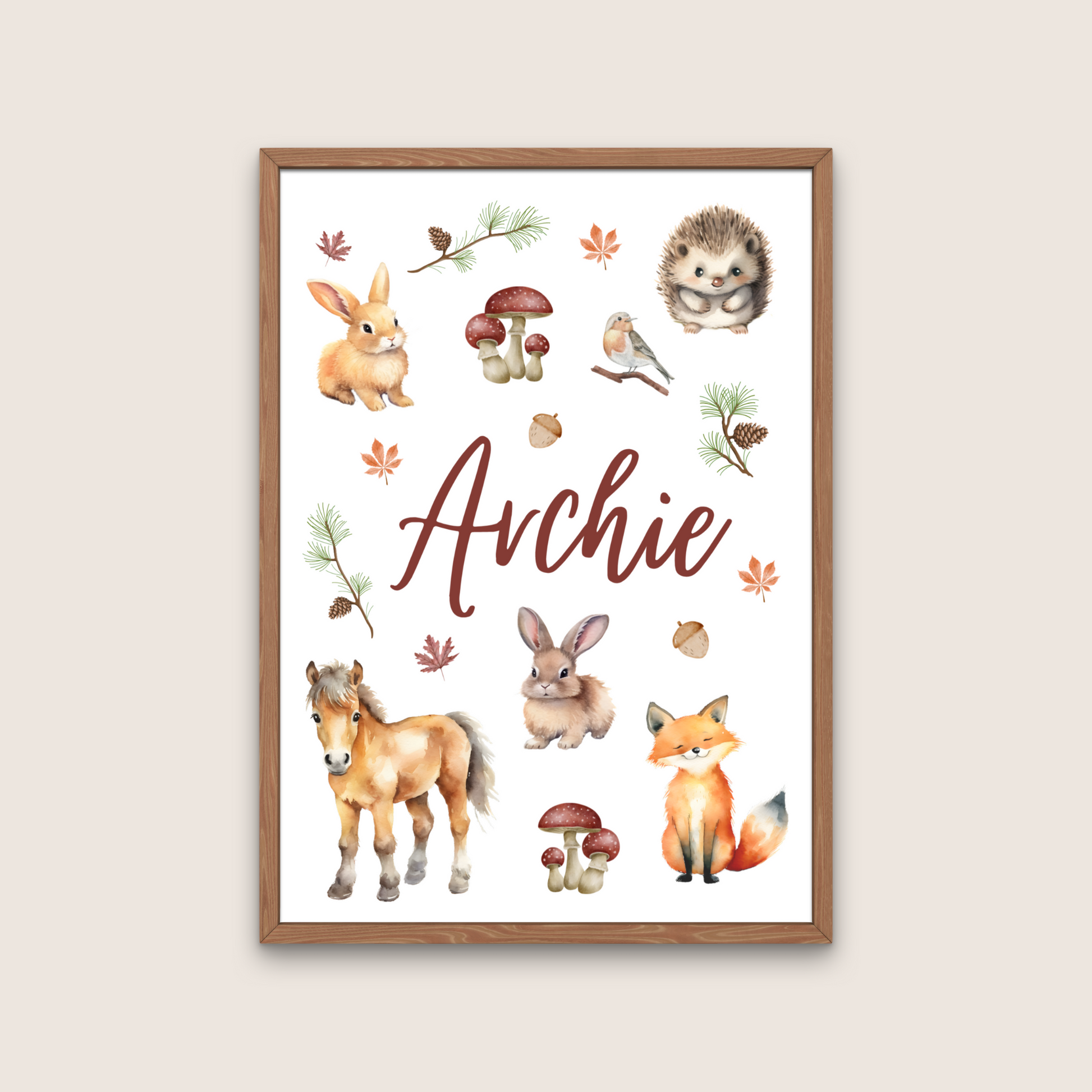 Personalised print art for nursery