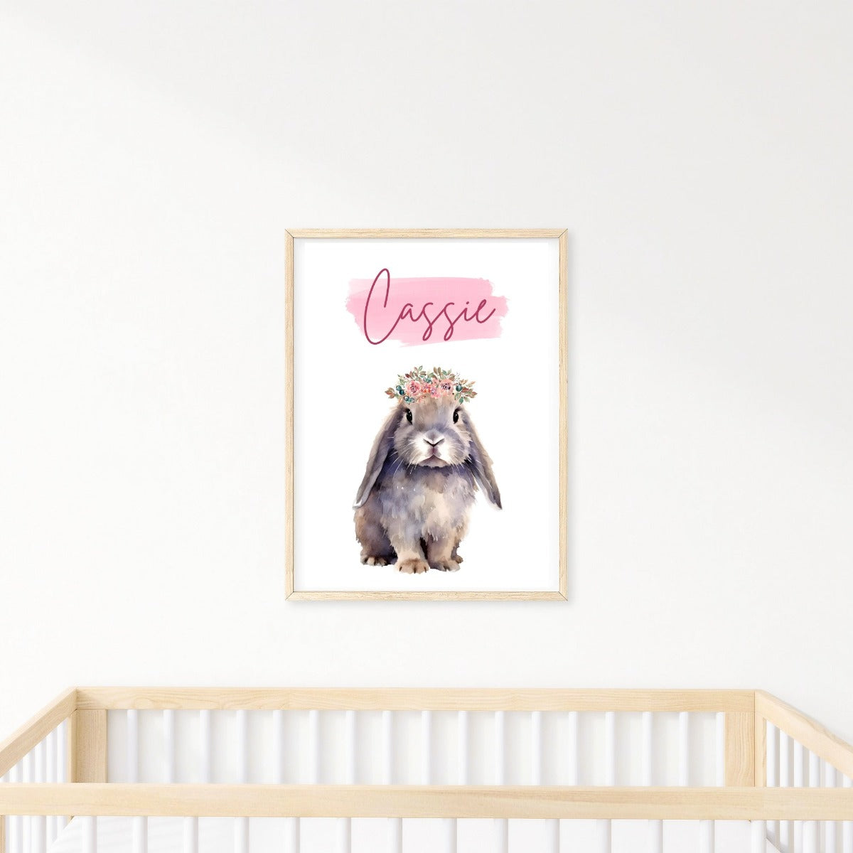 Cute bunny print for nursery baby girl - nursery decor