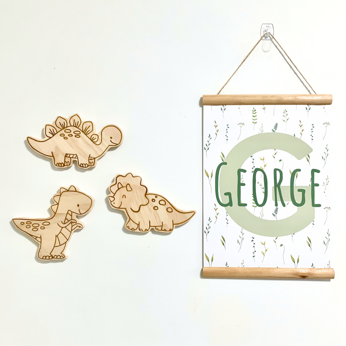 'Happy Dino's' | Wooden Wall Decor | Set or Individual available